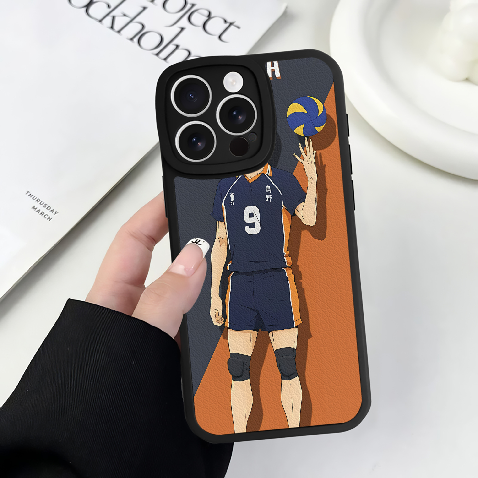 （画像用） ハイキュー!! Haikyu!! 【iPhone 16シリーズ対応】シリコンスマホケース（レザー調） 材質：シリコン